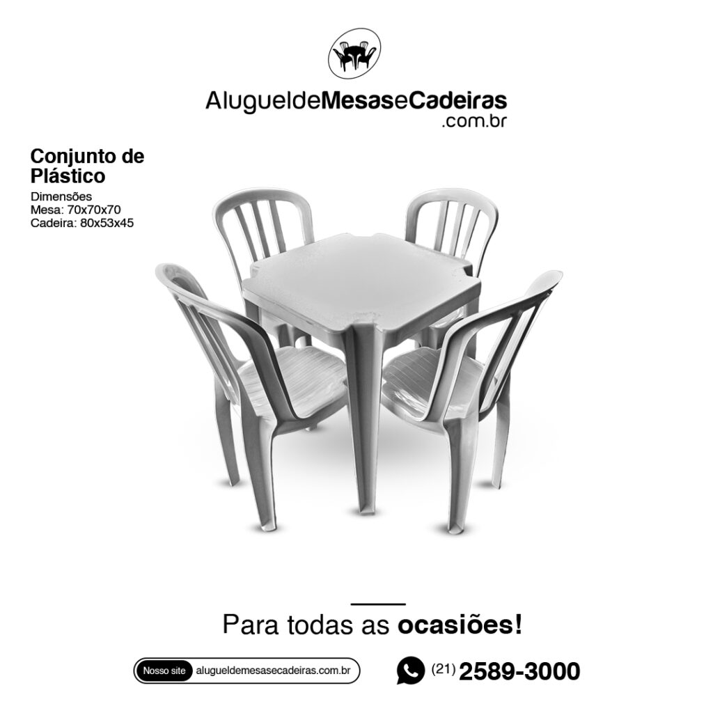 conjunto plastico com 4 cadeiras
