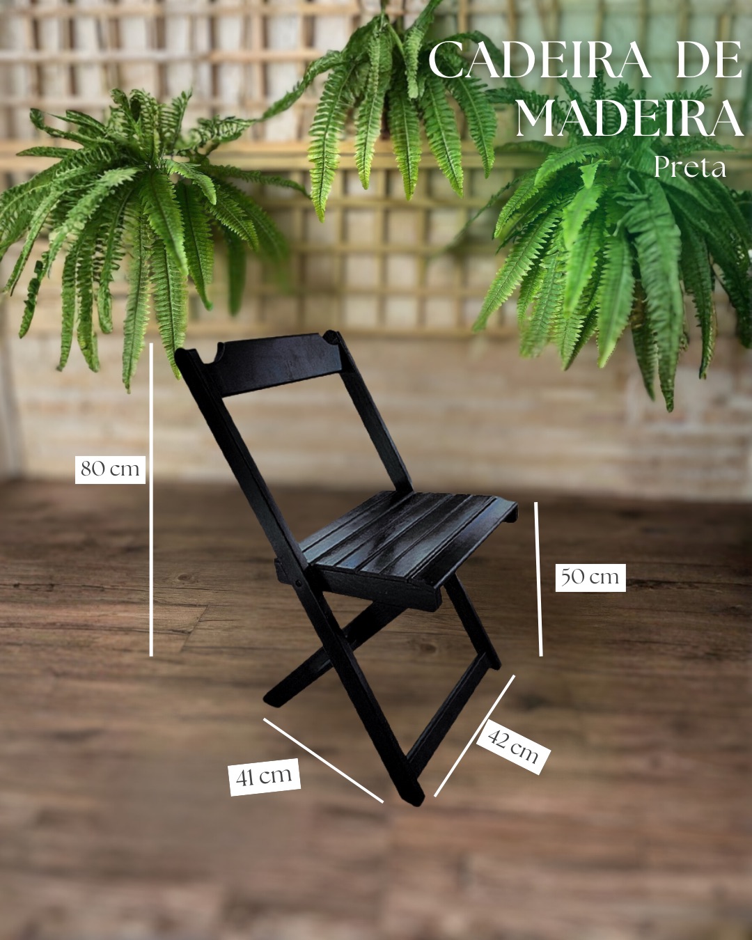Cadeiras de madeira preta